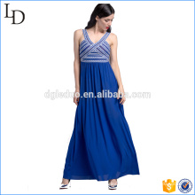 Elegant blue long dress designers one piece party dress